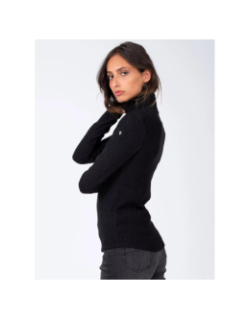 Pull fin en maille col montant davein noir femme - Sun Valley