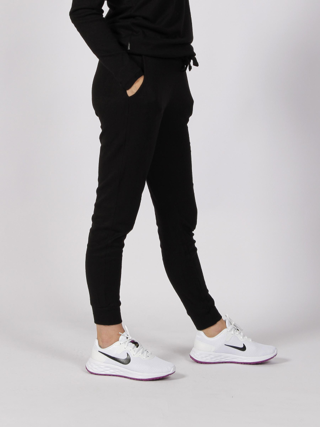 Jogging touch maille slim noir femme - Sunvalley