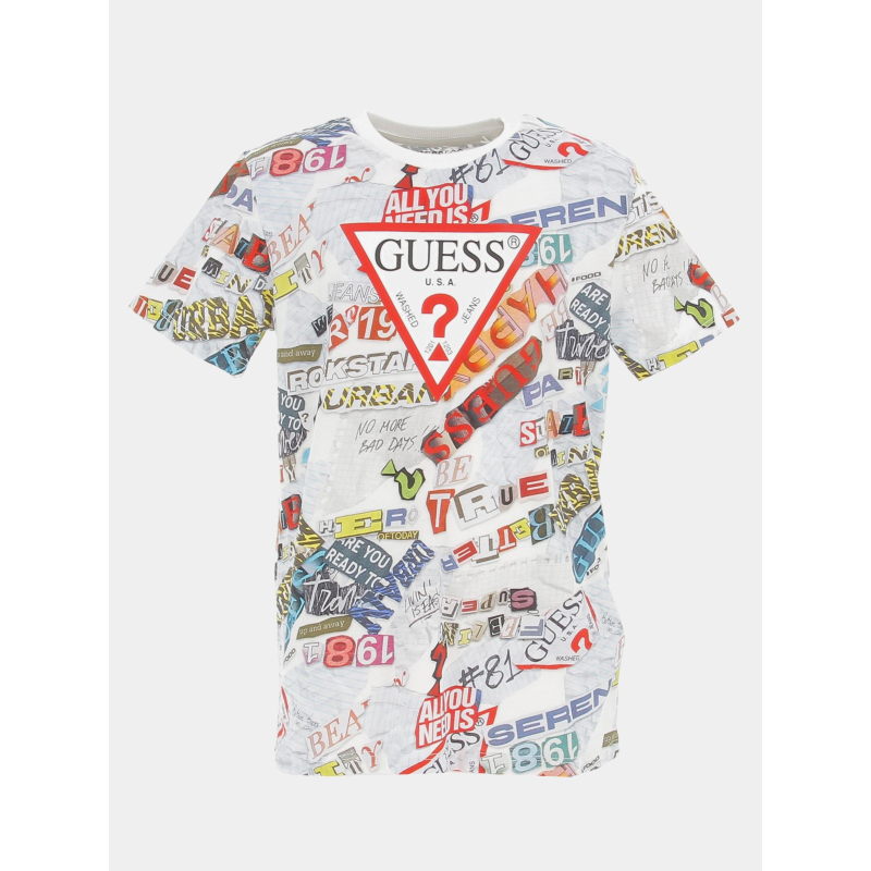 T-shirt magazine print multicolore enfant - Guess