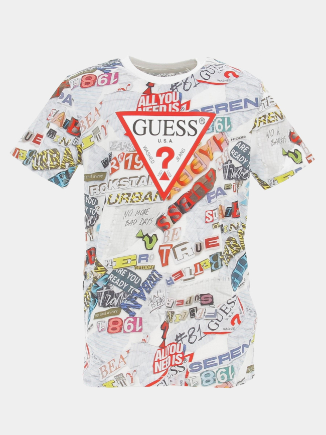 T-shirt magazine print multicolore enfant - Guess