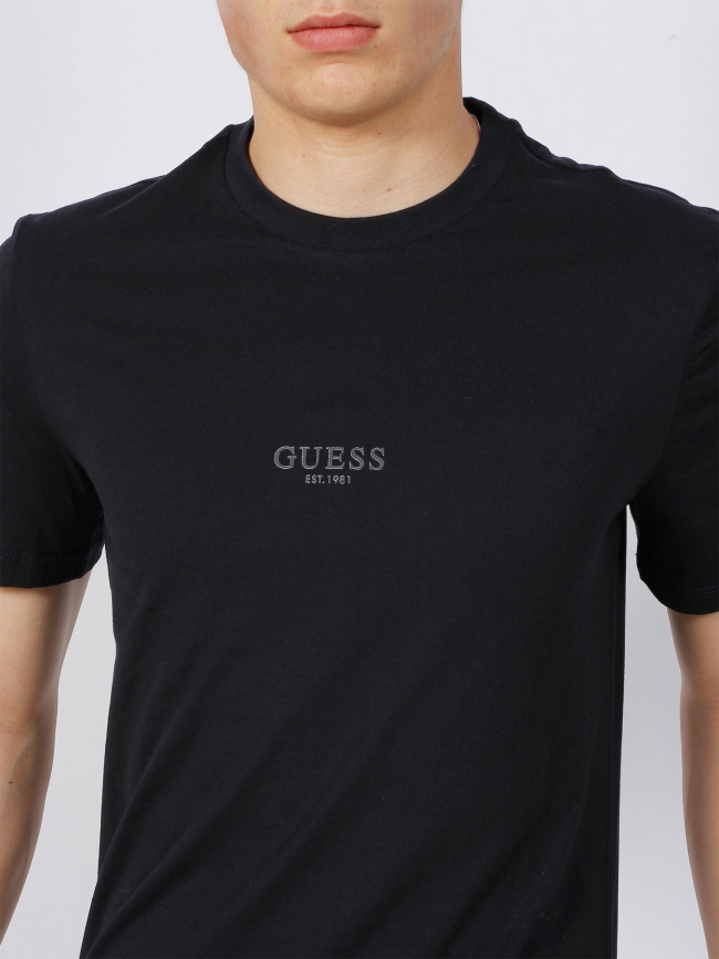 T-shirt éco slim logo aidy bleu marine homme - Guess