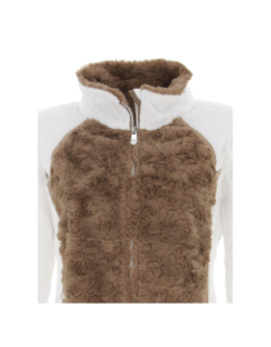 Veste polaire brittany blanc marron femme - Angele Sportswear