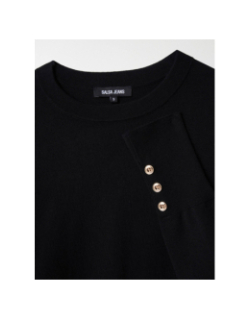 Pull basic manches boutonnées noir femme - Salsa