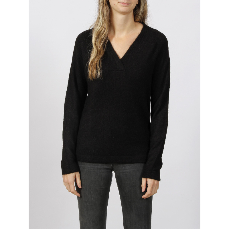 Pull col v kamara noir femme - Ichi