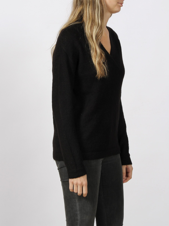 Pull col v kamara noir femme - Ichi