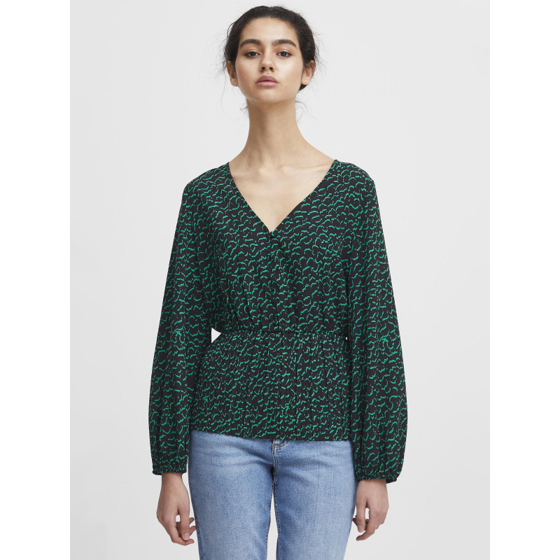 Blouse imprimés dara vert femme - Ichi