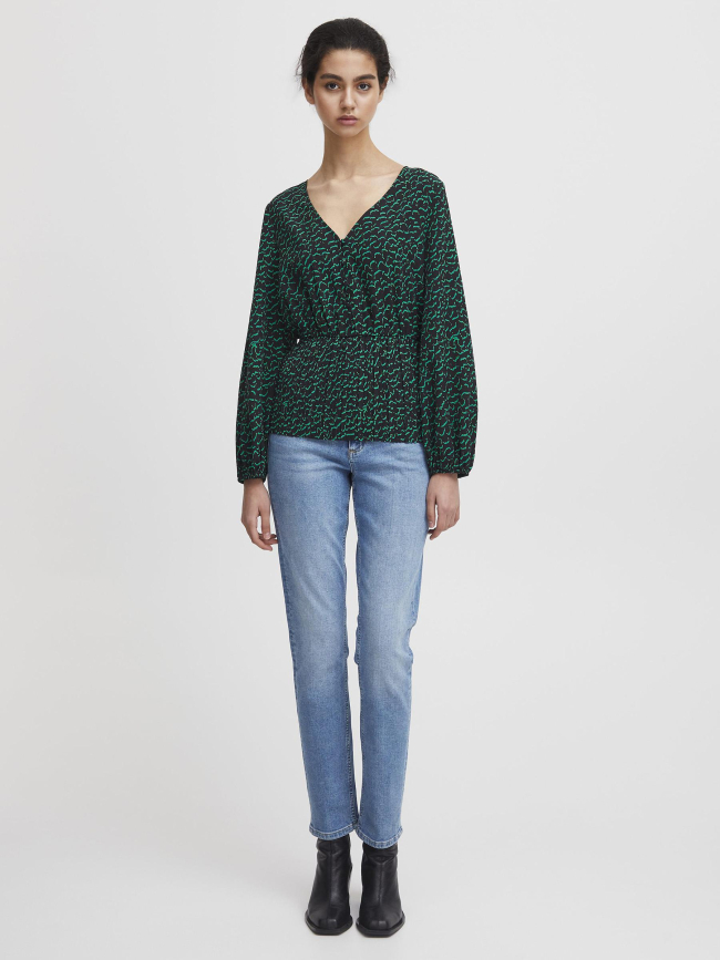 Blouse imprimés dara vert femme - Ichi
