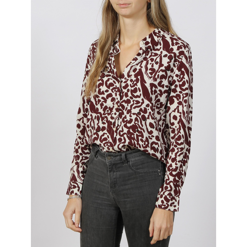 Chemisier imprimés vera bordeaux femme - Ichi