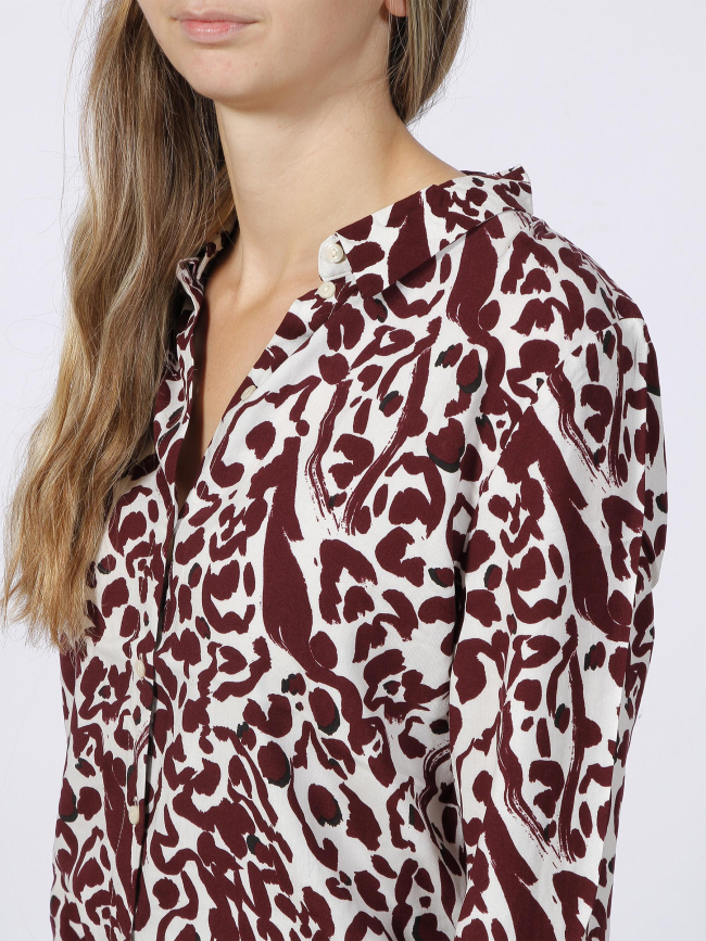 Chemisier imprimés vera bordeaux femme - Ichi