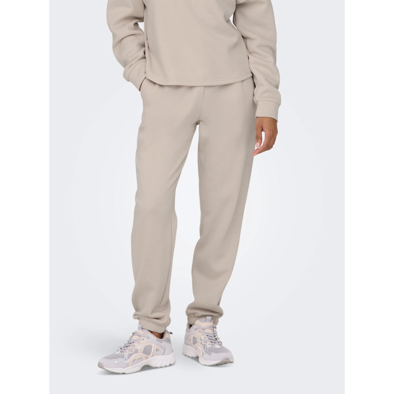Pantalon de Jogging uni comfort brush beige femme - Only