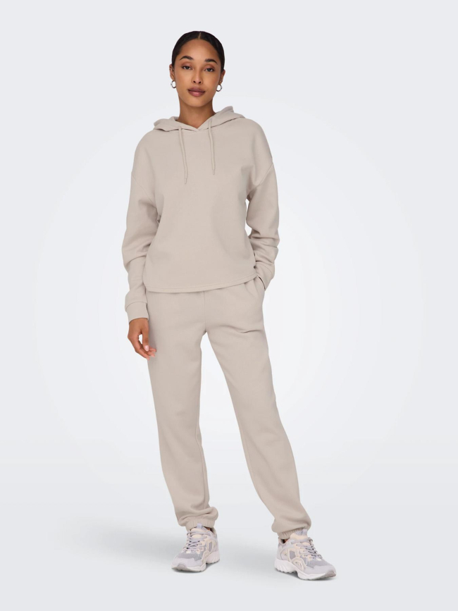 Pantalon de Jogging uni comfort brush beige femme - Only