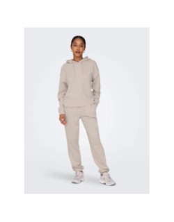 Pantalon de Jogging uni comfort brush beige femme - Only