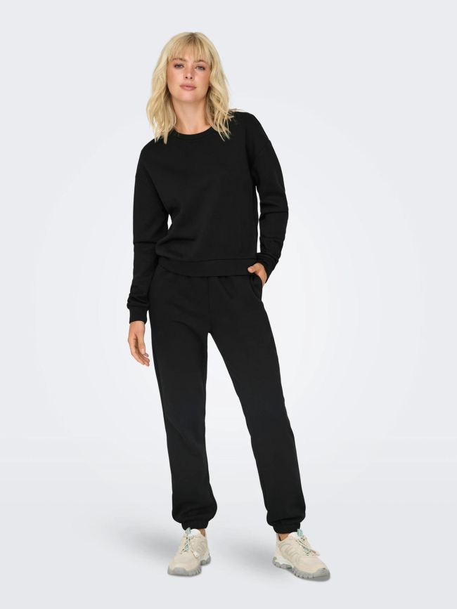 Pantalon de jogging uni comfort brush noir femme - Only Play