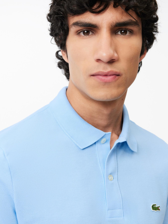 Polo slim fit en petit piqué bleu homme - Lacoste