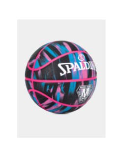 Ballon de basketball marble series t6 noir rose bleu - Spalding