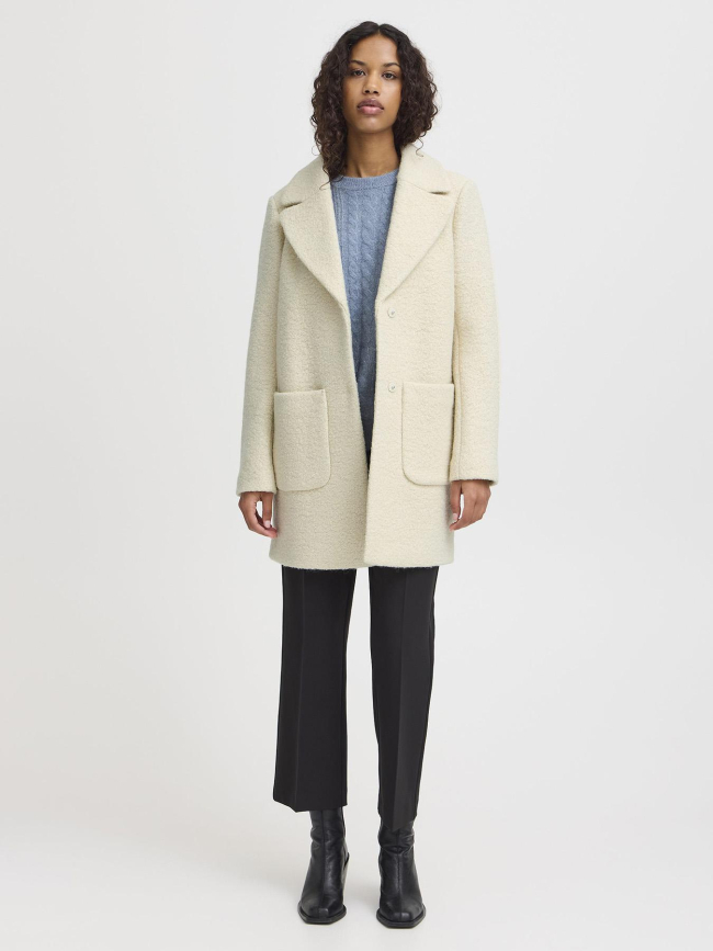 Manteau en laine ihstipa beige femme - Ichi