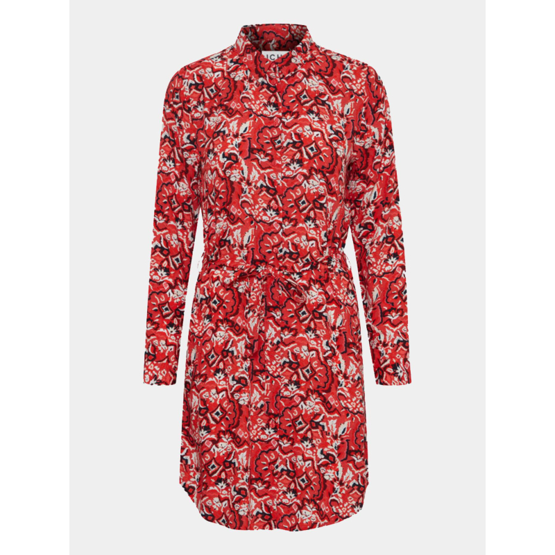 Robe courte imprimée vera rouge femme - Ichi
