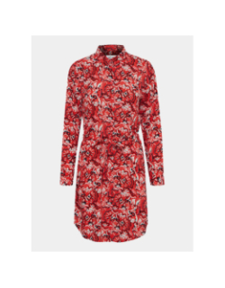 Robe courte imprimée vera rouge femme - Ichi