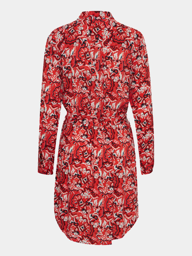 Robe courte imprimée vera rouge femme - Ichi