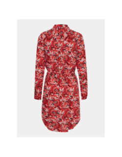 Robe courte imprimée vera rouge femme - Ichi