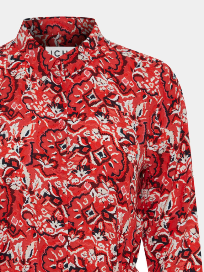 Robe courte imprimée vera rouge femme - Ichi