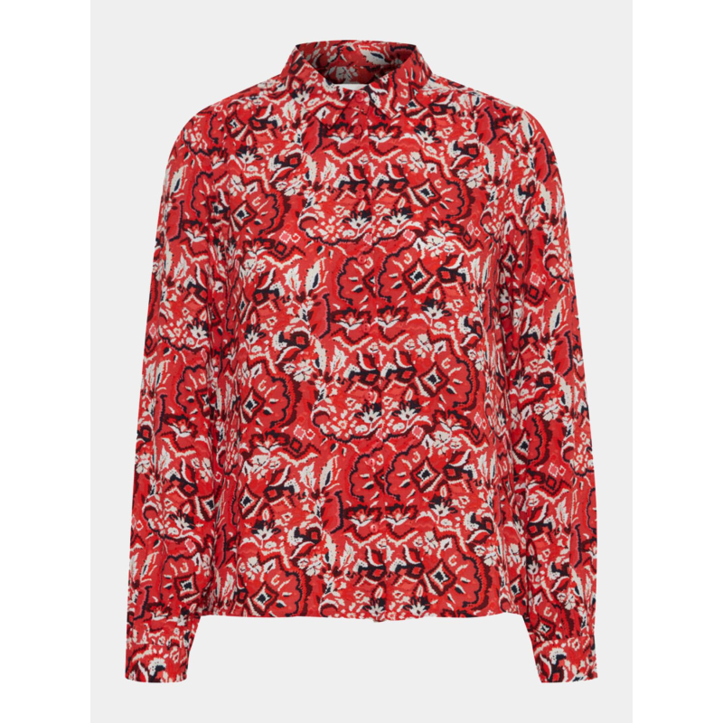 Chemise imprimée vera rouge femme - Ichi