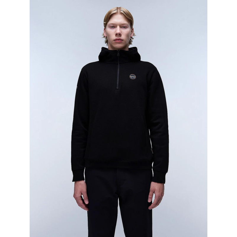 Sweat à col zippé b-badge hzh noir homme - Napapijri