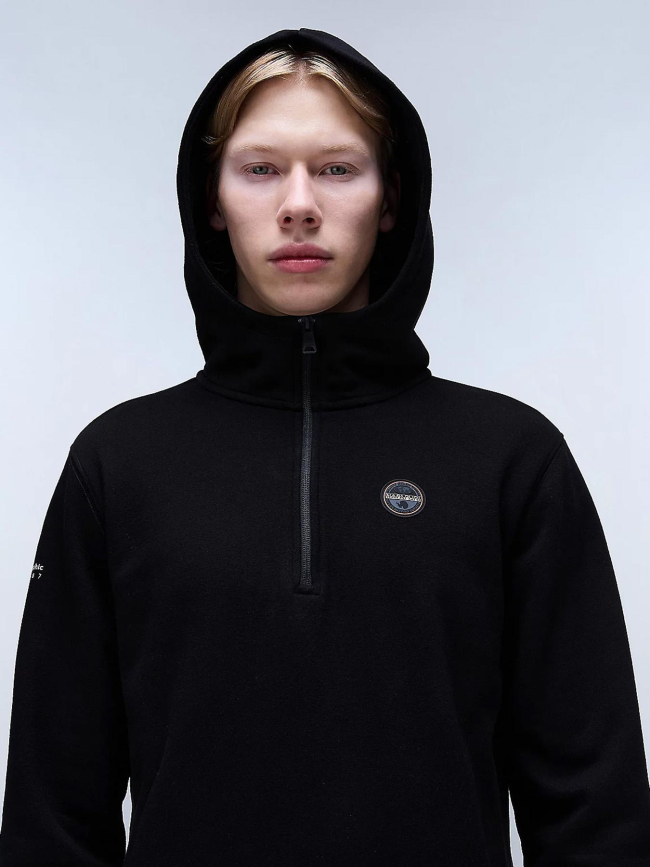 Sweat à col zippé b-badge hzh noir homme - Napapijri