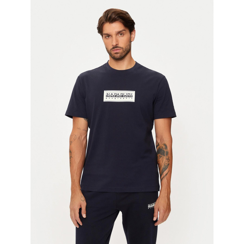 T-shirt à manches courtes s-box logo bleu marine homme - Napapijri