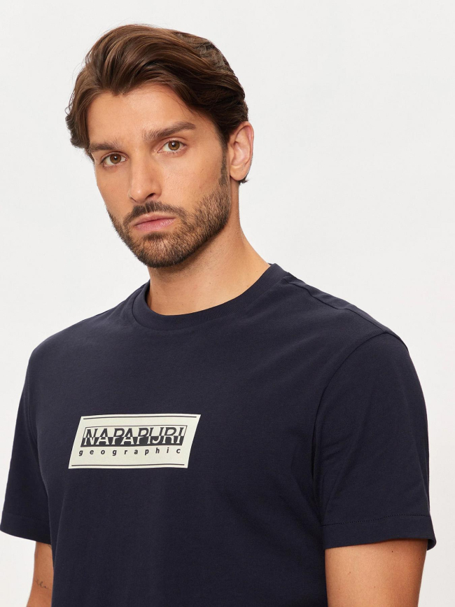 T-shirt à manches courtes s-box logo bleu marine homme - Napapijri