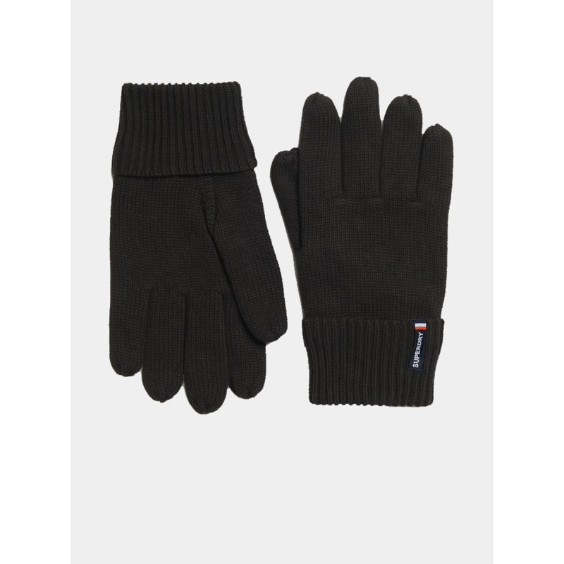 Gants en maille à logo essential noir homme - Superdry