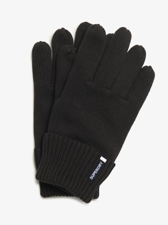 Gants en maille à logo essential noir homme - Superdry