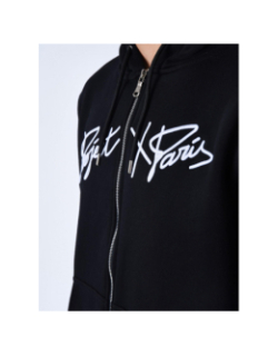 Sweat zippé à capuche logo brodé noir homme - Project X Paris