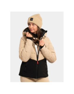 Veste de ski molletonnée electra beige et noir femme - Icepeak
