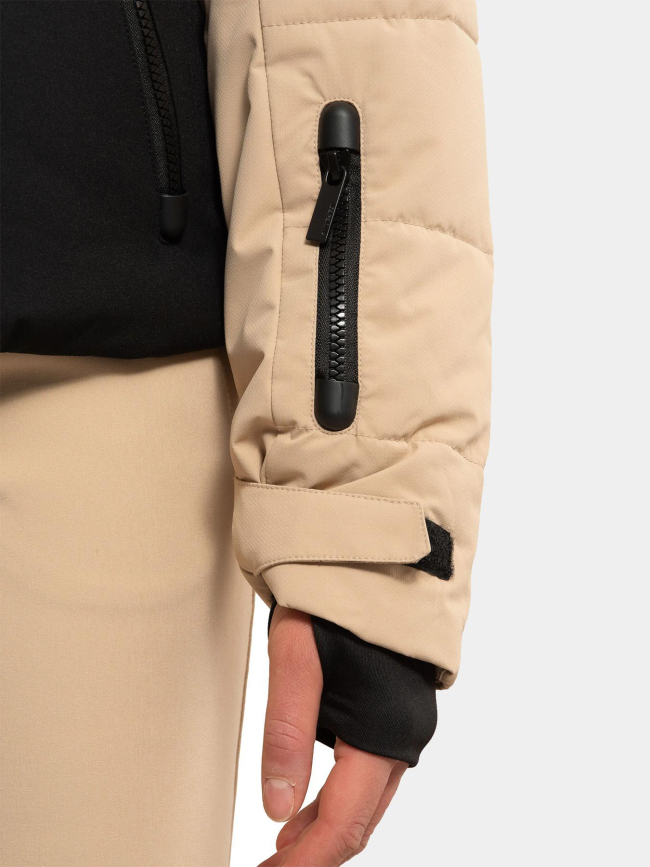 Veste de ski molletonnée electra beige et noir femme - Icepeak