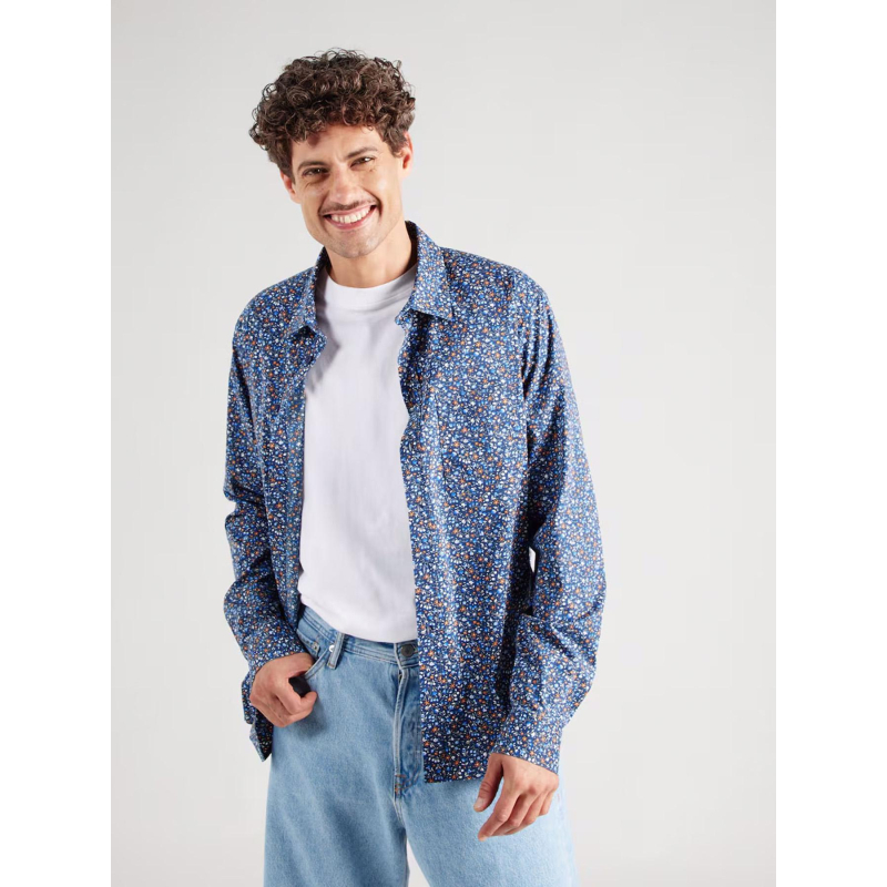 Chemise manches longues à motif floral bleu homme - Blend