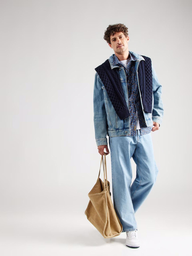 Chemise manches longues à motif floral bleu homme - Blend