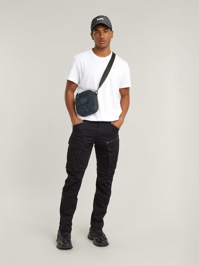 Pantalon droit tappered rovic zip noir homme - G star