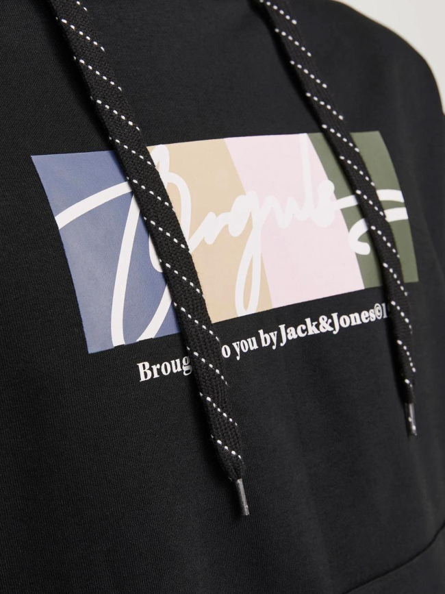 Sweat à capuche jorportland block noir homme - Jack & Jones