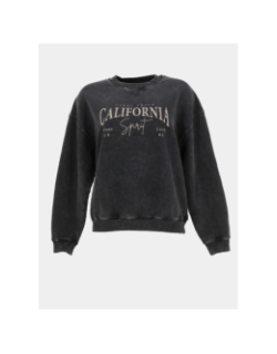 Sweat à col rond effet délavé s-cali gris fille - Teddy Smith