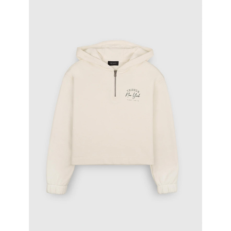 Sweat à capuche col zippé s-melou jr blanc fille - Teddy Smith