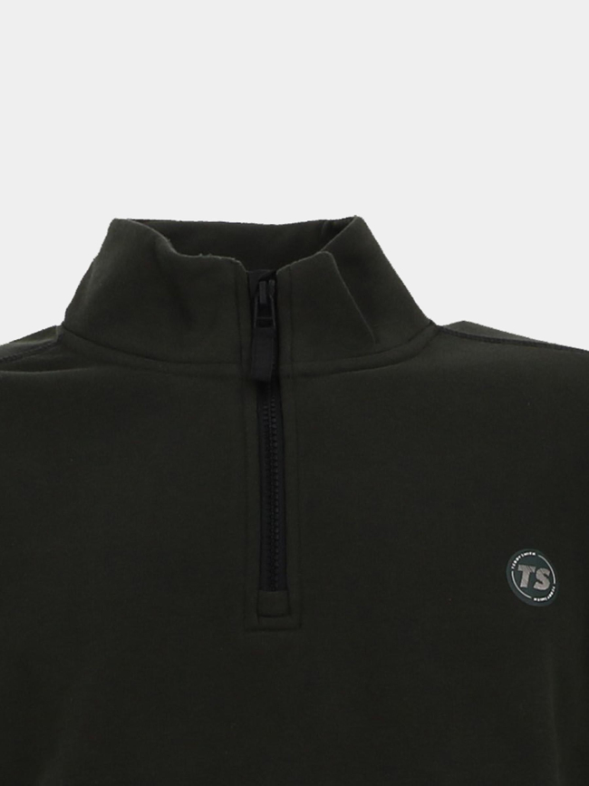 Sweat à col zippé s-my kaki garçon - Teddy Smith