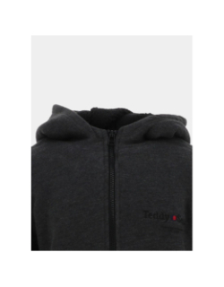 Sweat zippé sherpa giclass gris anthracite garçon - Teddy Smith
