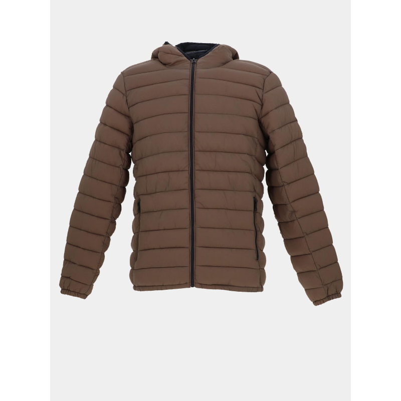 Doudoune à capuche blighter chatain marron garçon - Teddy Smith