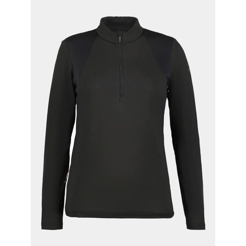 Haut de running à col zippé merissari noir femme - Rukka