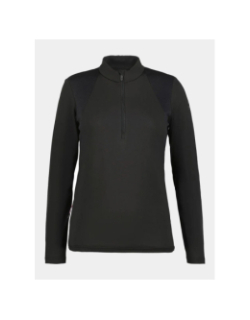 Haut de running à col zippé merissari noir femme - Rukka