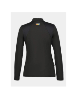 Haut de running à col zippé merissari noir femme - Rukka
