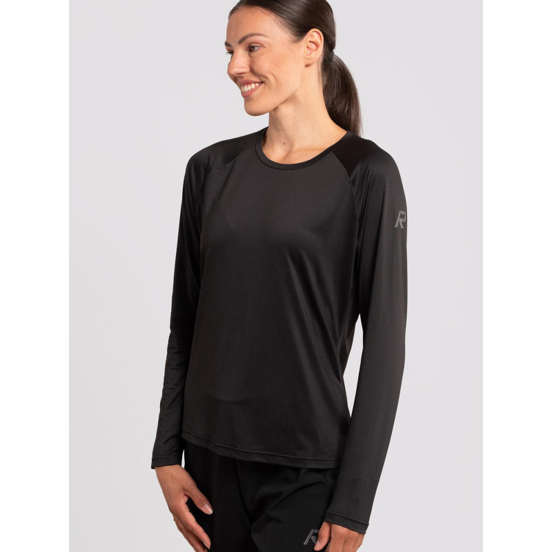 T-shirt de running à manches longues muokta noir femme - Rukka