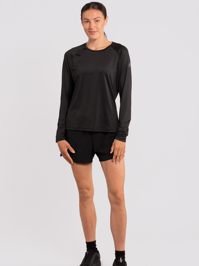 T-shirt de running à manches longues muokta noir femme - Rukka