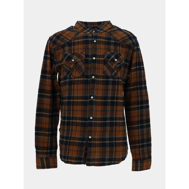 Chemise à carreaux western marron homme - Rms 26